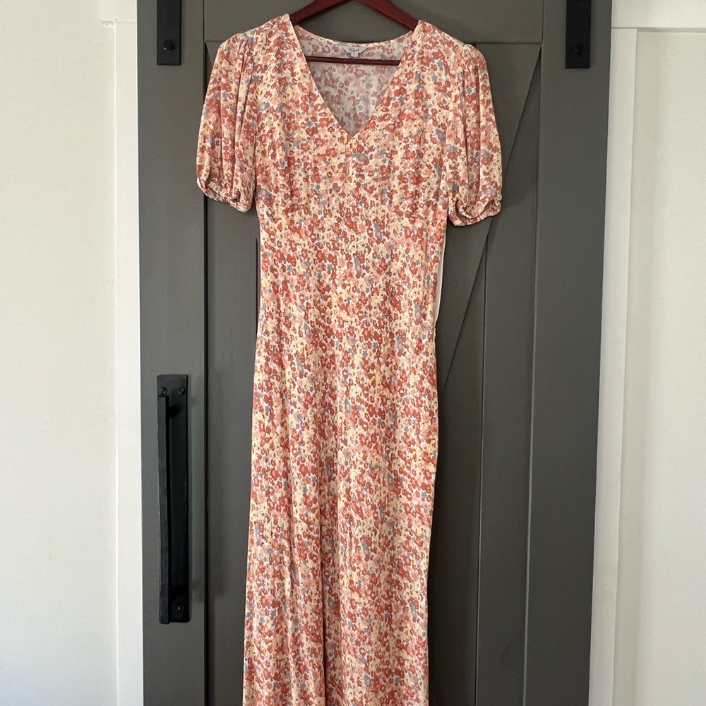 Rails Peach and Cream Floral Maxi Dress